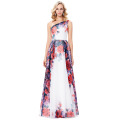 Grace Karin One Shoulder Chiffon Flower Pattern Long Prom Festa Vestido 7 Tamanho US 4 ~ 16 GK000134-1